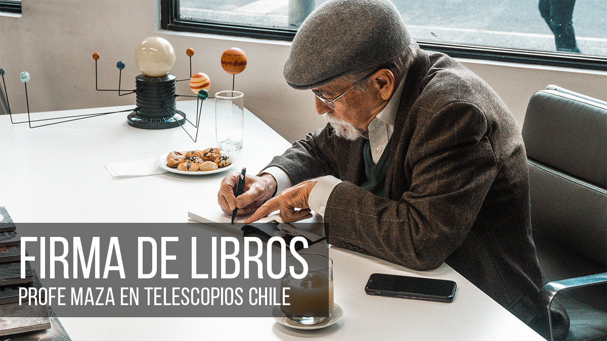 Firma de libro de profe Maza en Telescopios Chile